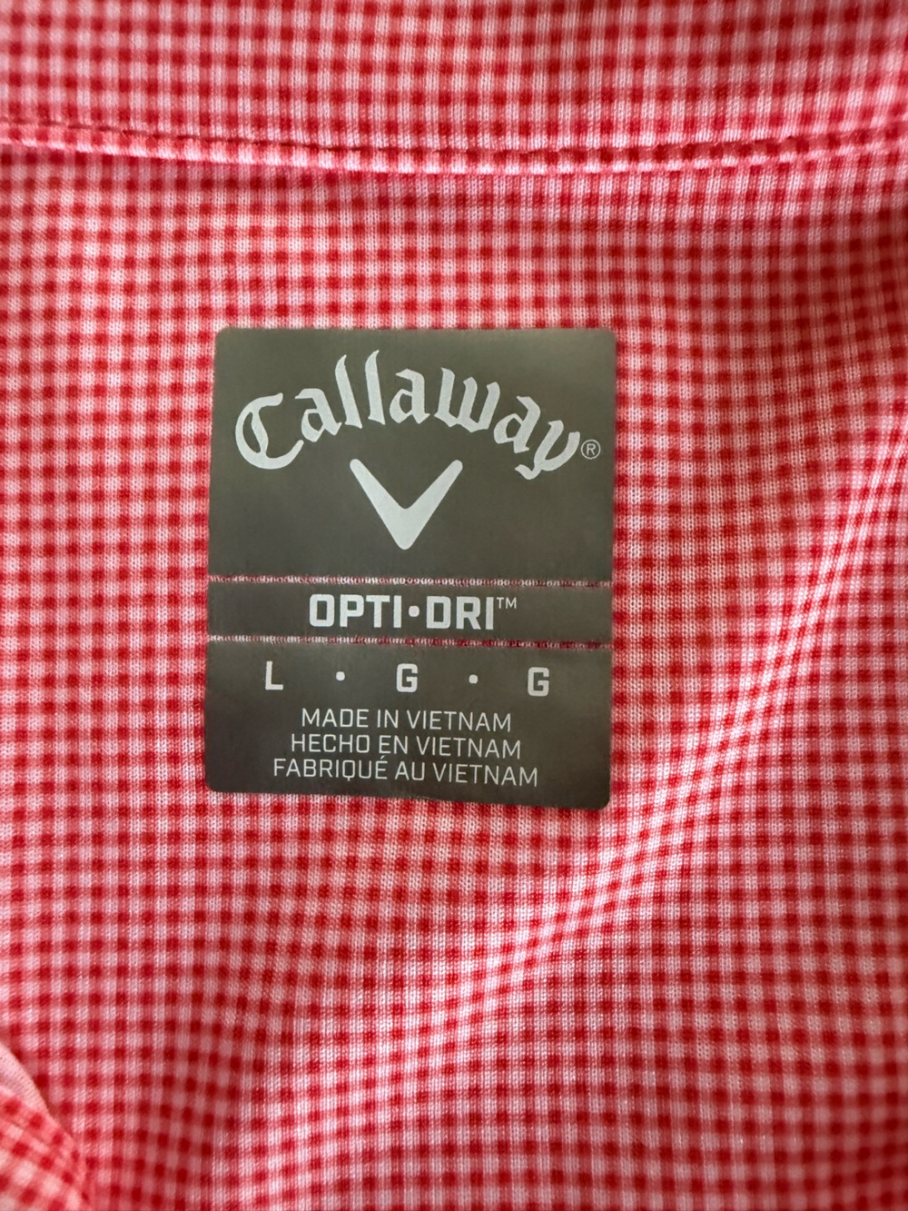 Callaway Opti-Dri Men’s Polo Shirt‎ Red Gingham - Picture 3 of 6